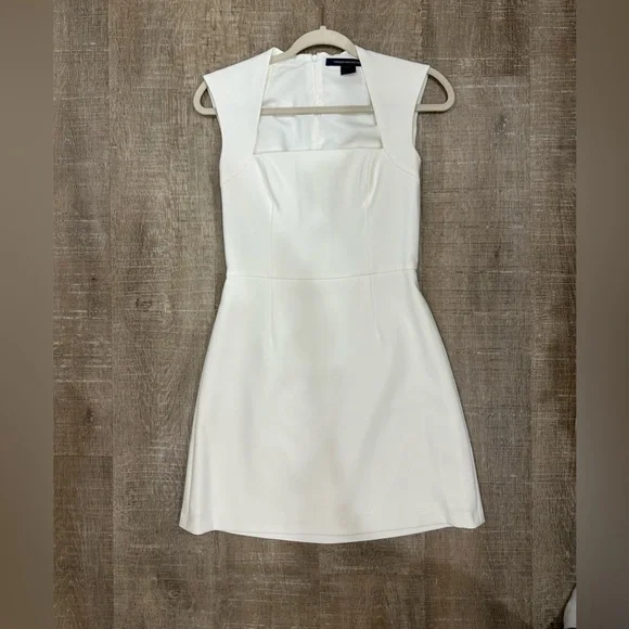 Thc Pulse Geek Bar French Connection Women's Whisper Ruth A-Line Dress -  Summer White Chic Muse Square Neck Bodycon Mini Dress | Windsor